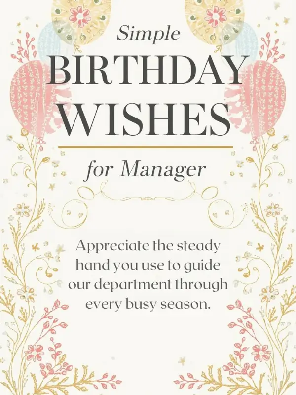 Simple Birthday Wishes for Manager