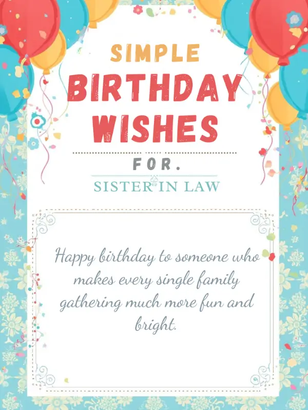 Simple Birthday Wishes for Sister in Law