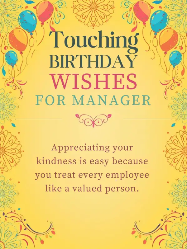 Touching Birthday Wishes for Manager