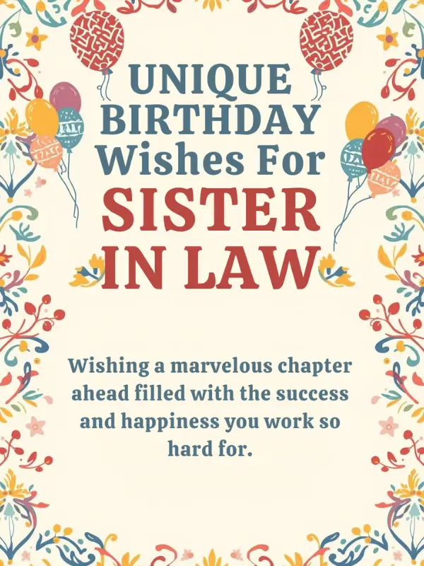 Unique Birthday Wishes for Sister in Law