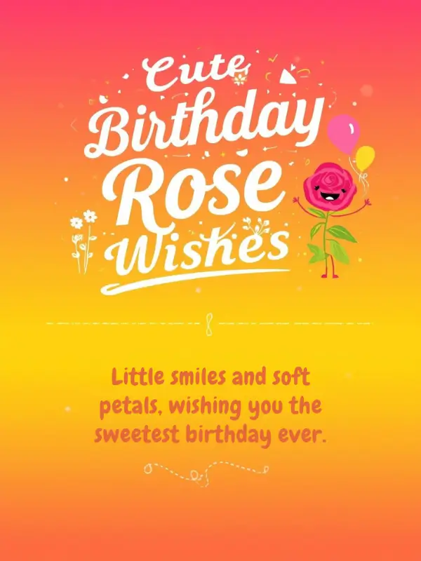 Cute Birthday Rose Wishes
