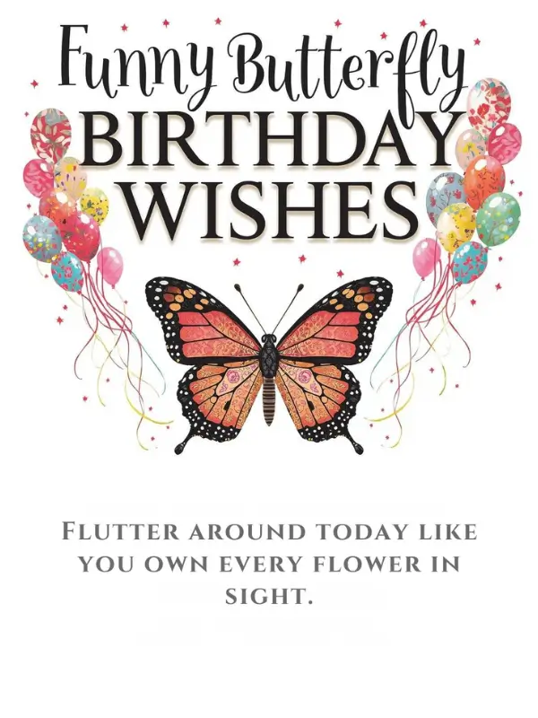 Funny Butterfly Birthday Wishes