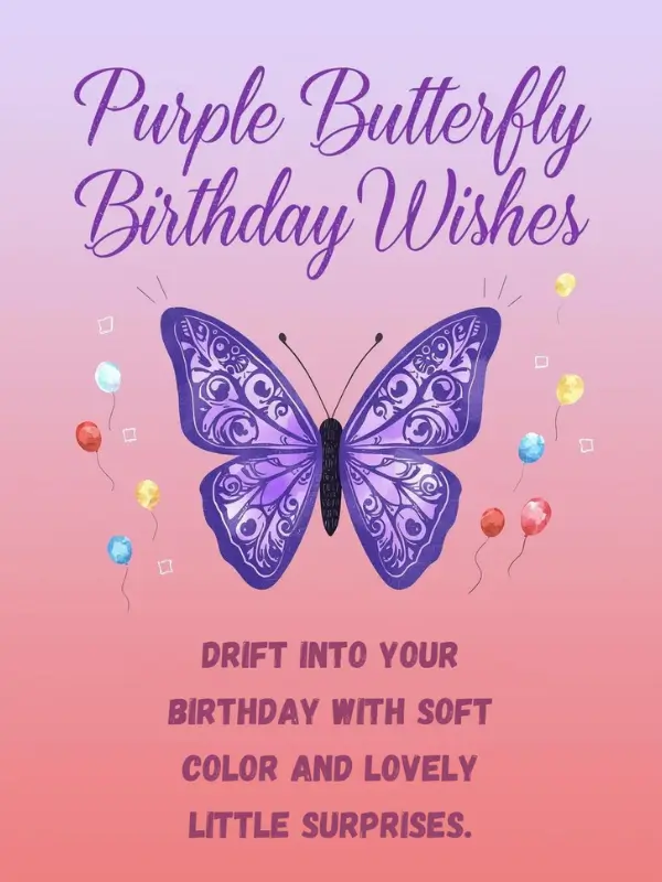 Purple Butterfly Birthday Wishes
