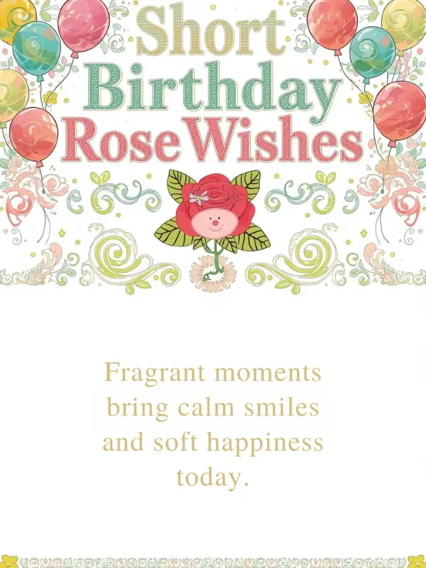 Short Birthday Rose Wishes