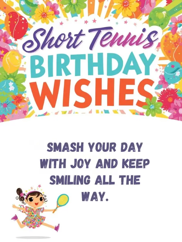 Short Tennis Birthday Wishes