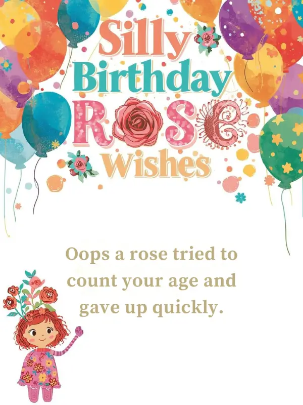 Silly Birthday Rose Wishes