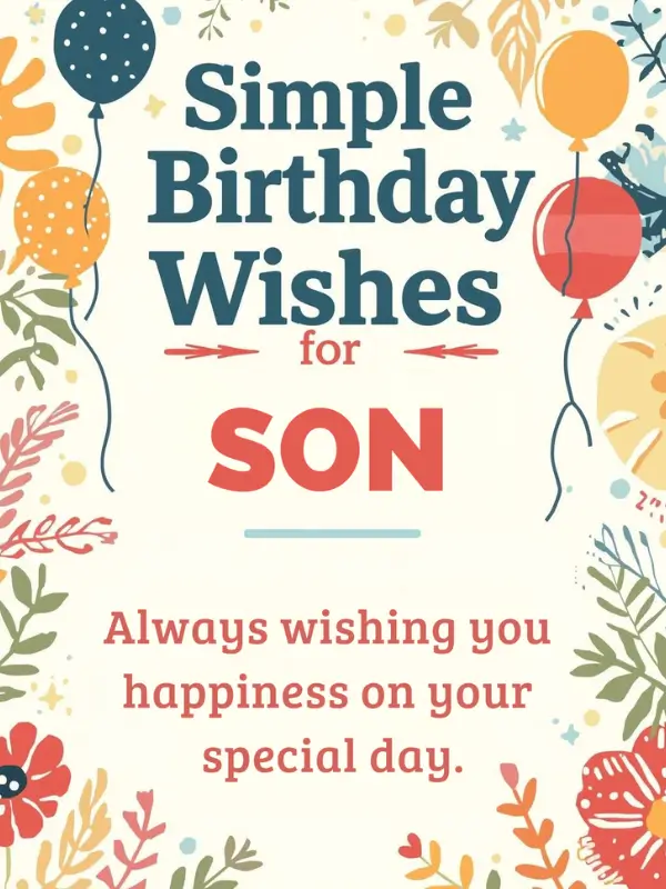 Simple Birthday Wishes for Son