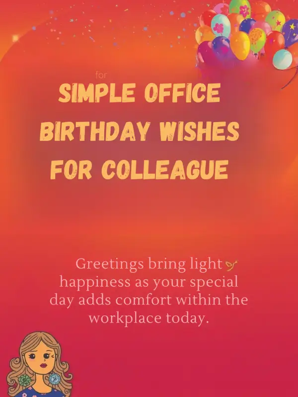 Simple Office Birthday Wishes for Colleague
