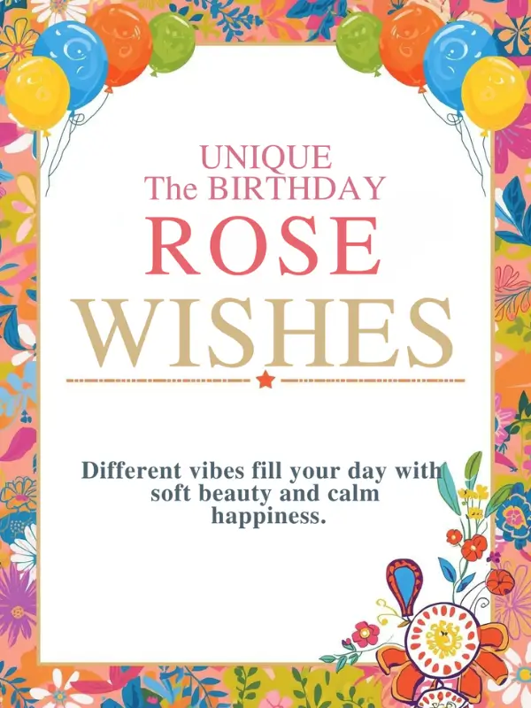 Unique Birthday Rose Wishes