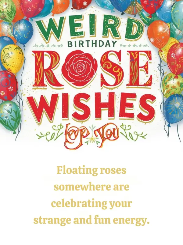 Weird Birthday Rose Wishes