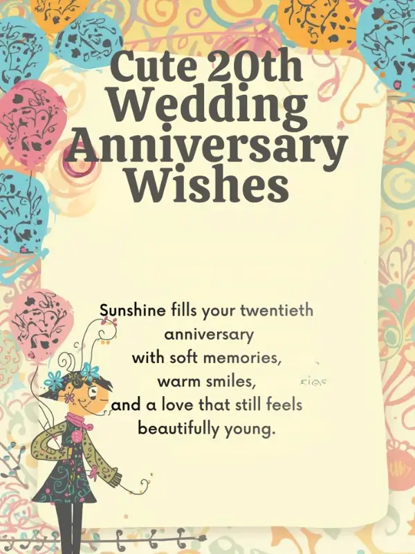 Cute 20th Wedding Anniversary Wishes