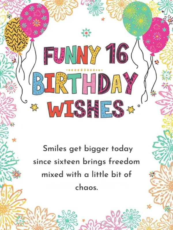 Funny 16 Birthday Wishes
