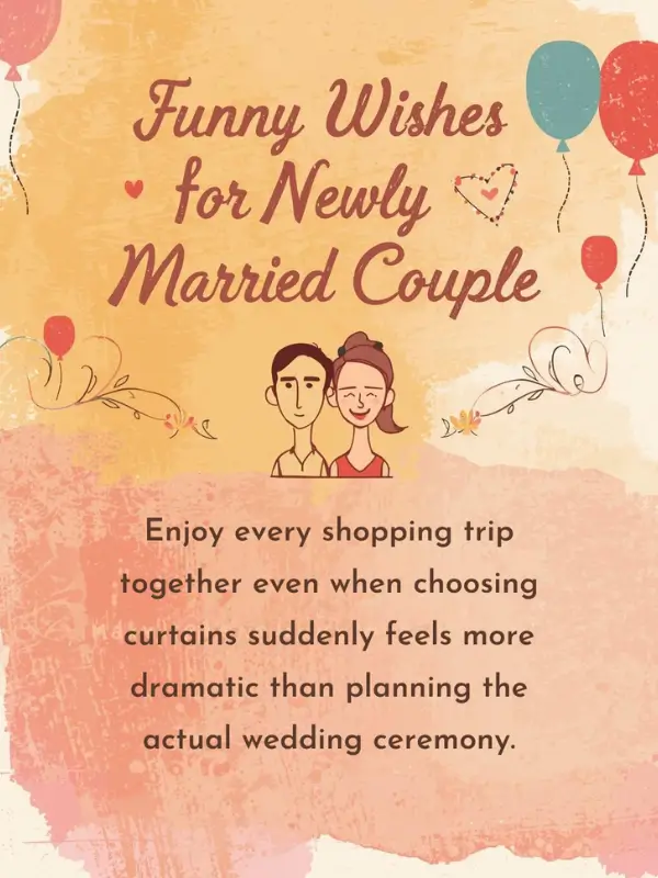 Funny Wishes for Newly Married Couple