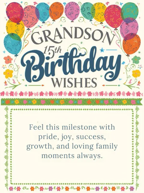 Grandson 15th Birthday Wishes