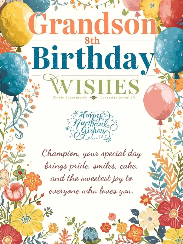 Grandson 8th Birthday Wishes