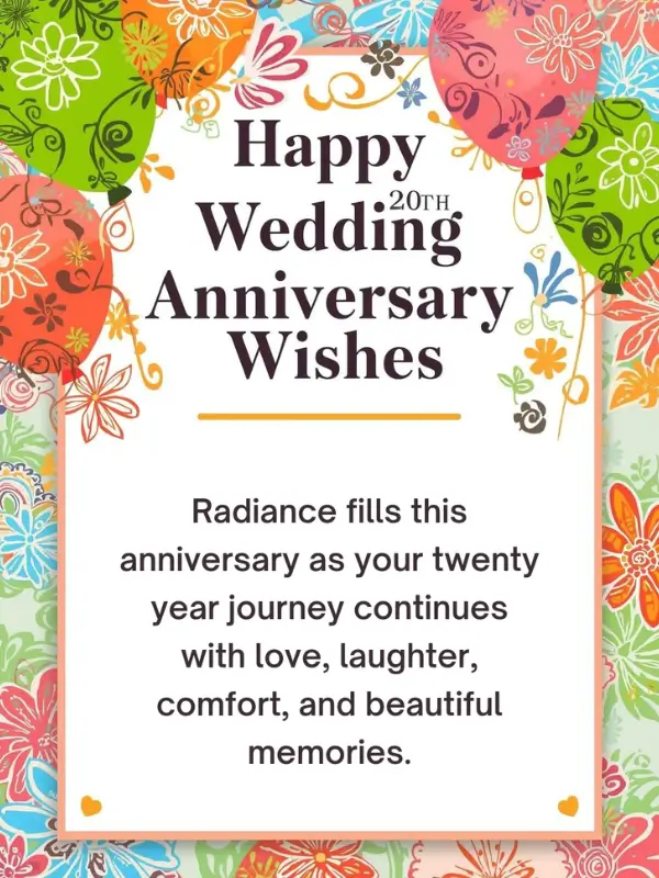 Happy 20th Wedding Anniversary Wishes