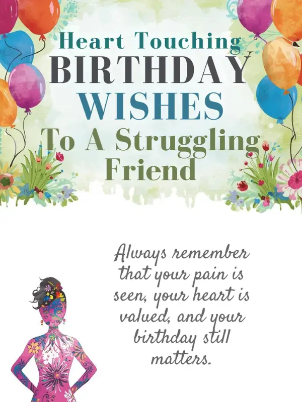 Heart Touching Birthday Wishes to a Struggling Friend