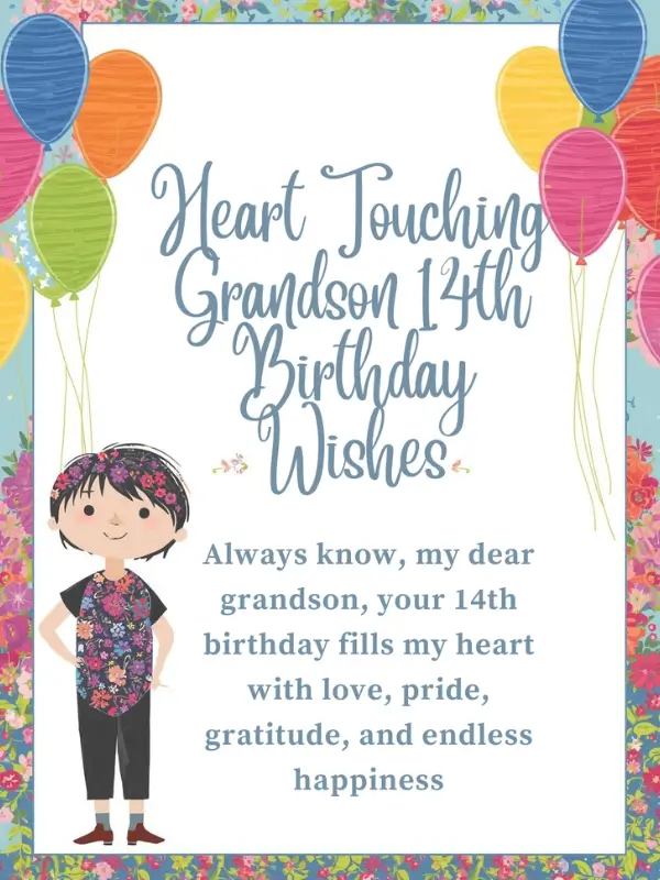 Heart Touching Grandson 14th Birthday Wishes