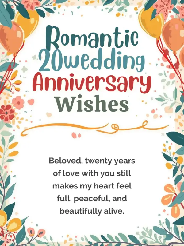 Romantic 20th Wedding Anniversary Wishes