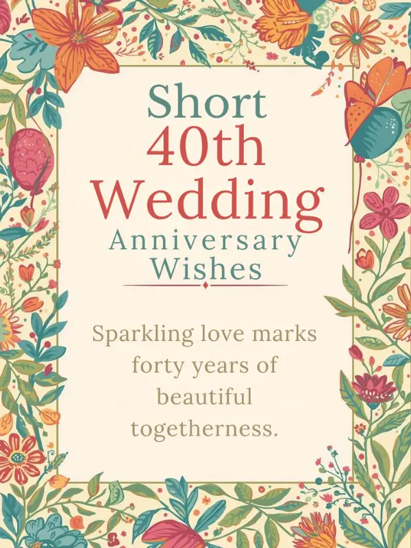 Short 40th Wedding Anniversary Wishes