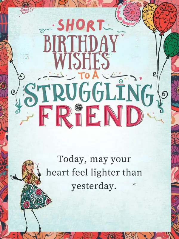 Short Birthday Wishes to a Struggling Friend