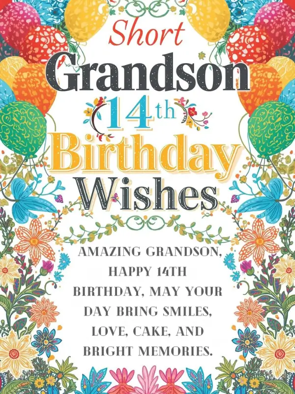 Short Grandson 14th Birthday Wishes