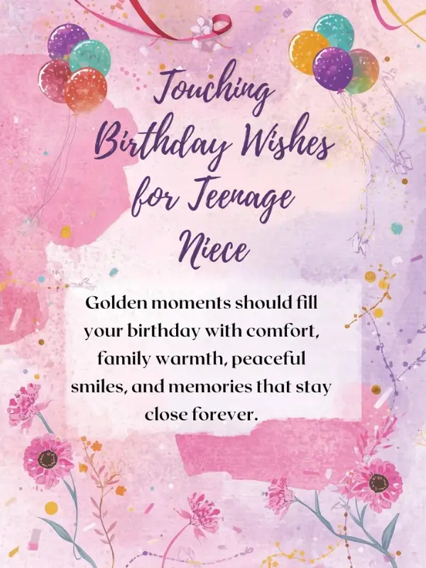 Touching Birthday Wishes for Teenage Niece