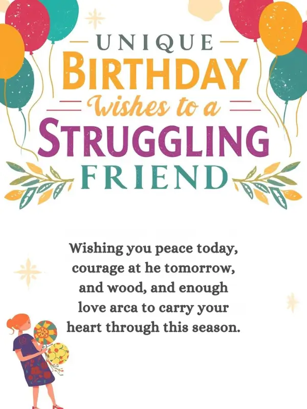 Unique Birthday Wishes to a Struggling Friend