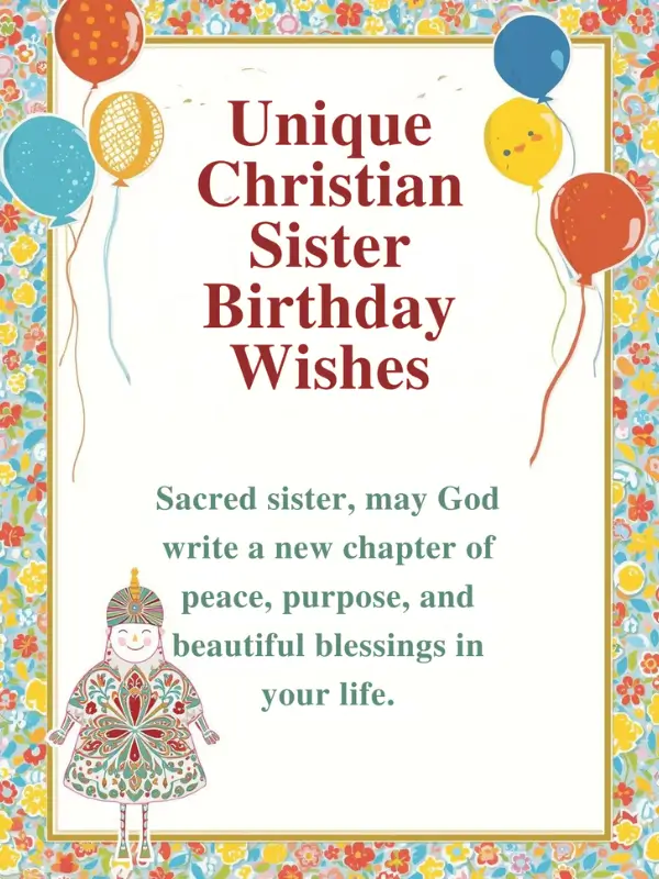 Unique Christian Sister Birthday Wishes