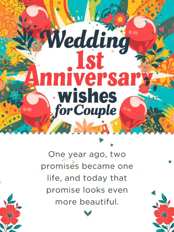 Wedding 1st Anniversary Wishes for Couple
