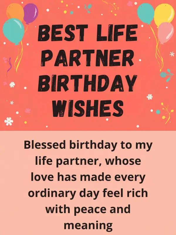 Best Life Partner Birthday Wishes