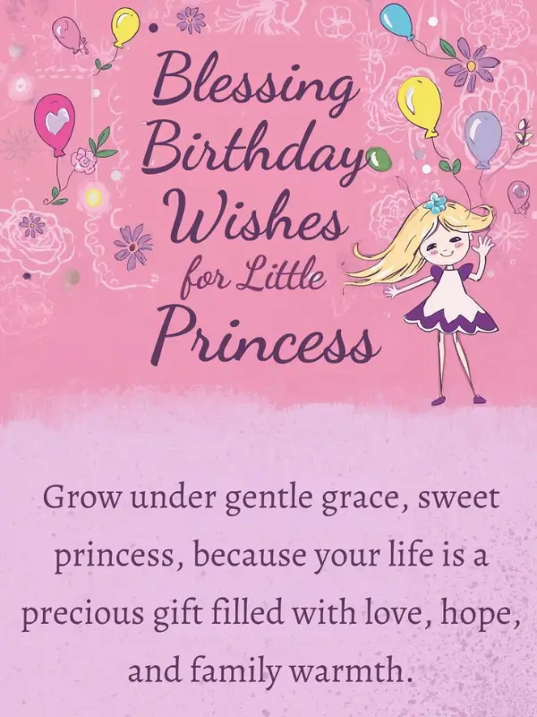 Blessing Birthday Wishes for Little Princess