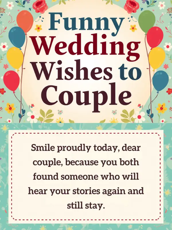 Funny Wedding Wishes to Couple