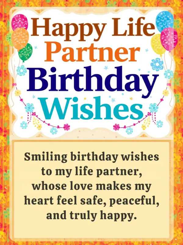 Happy Life Partner Birthday Wishes