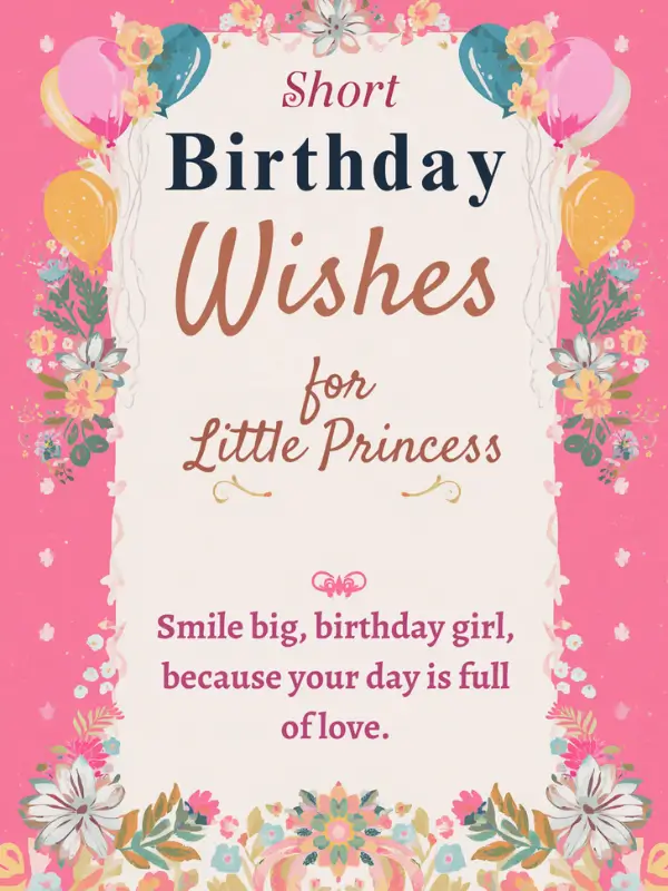 Short Birthday Wishes for Little Princess