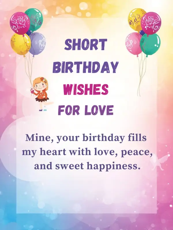 Short Birthday Wishes for Love