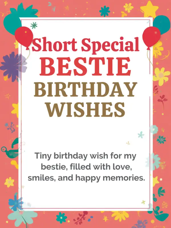 Short Special Bestie Birthday Wishes