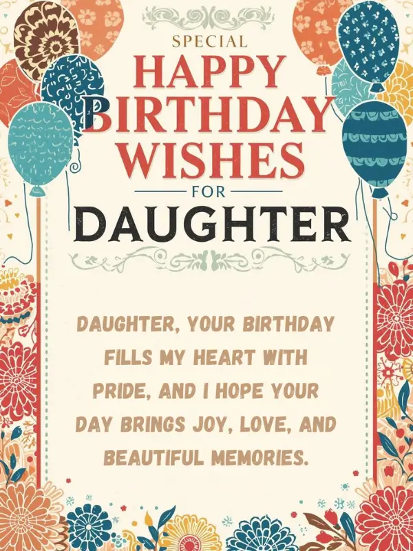Special Happy Birthday Wishes for Daughter