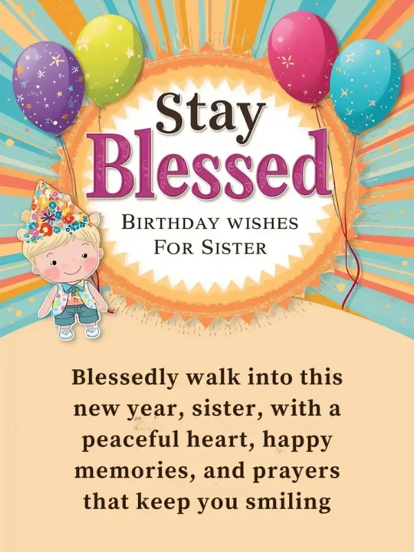 Stay Blessed Birthday Wishes for Sister