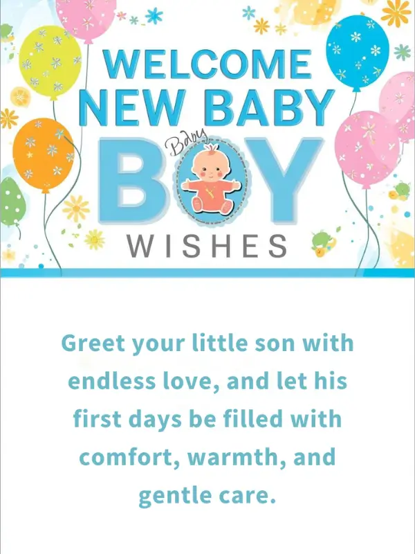 Welcome New Baby Boy Wishes